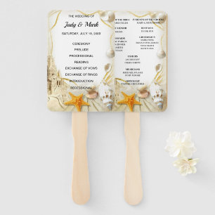 Éventail Beach Sand Castle Programme de mariage Ventilateur