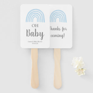 Éventail Bébé bleu arc-en-ciel baby shower ventilateur à ma