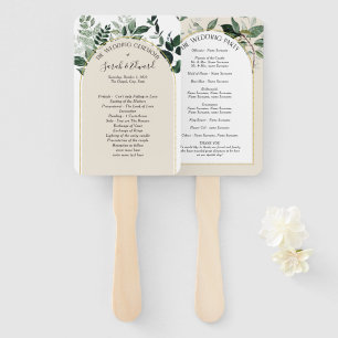 Éventail Beige Ivory Boho Arch programme de mariage botaniq