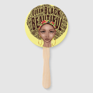 Éventail Belle Femme noire forte afrocentrique