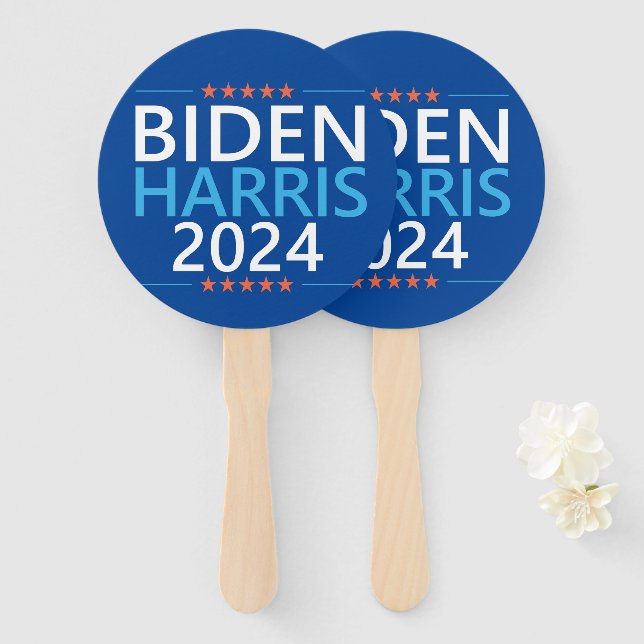 Éventail Biden Harris 2024 pour l'élection présidentielle a (Devant et derrière)
