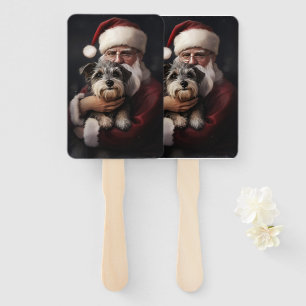 Éventail Biewer Terrier Avec Noël Festif Du Père Noël