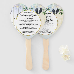 Éventail Birch Tree Inséparable Forest Boho Wedding Program