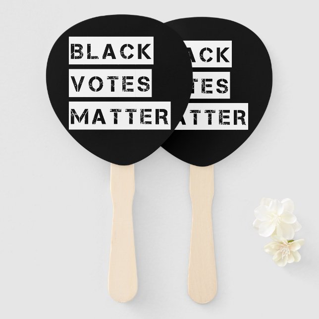 Éventail Black Votes Matter Stencil Custom Colors (Devant et derrière)