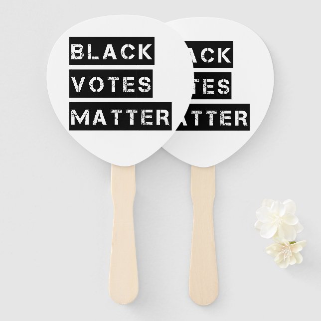 Éventail Black Votes Matter Stencil Custom Colors (Devant et derrière)