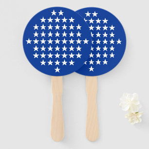 Éventail Bleu avec 50 étoiles blanches à thème Drapeau a