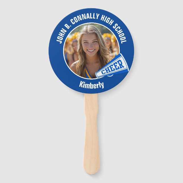 Éventail Blue Cheerleader Photo High School Parent (Devant)
