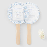 Blue Chinoiserie Porcelain Floral Wedding Programm