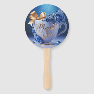 Éventail Blue Rose Teacup, Thank You,
