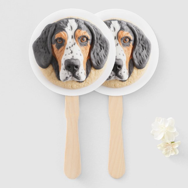 Éventail Bluetick Coonhound Dog 3D inspiré (Devant et derrière)