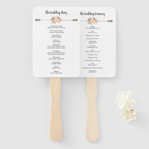 Éventail Bohemian Watercolor Flowers Boho Wedding Programme
