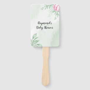 Éventail Boho Aquarelle Eucalyptus Verdure ​ baby shower