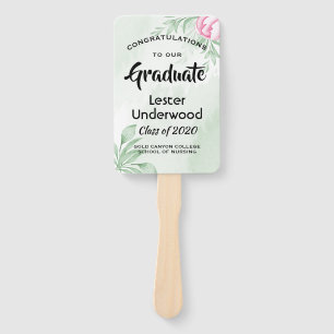 Éventail Boho Aquarelle Eucalyptus Verdure Graduation
