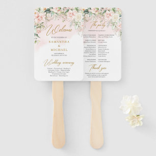 Éventail Boho Blush floral rose eucalyptus programme or