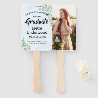 Éventail Boho Dusty Blue Eucalyptus Graduation