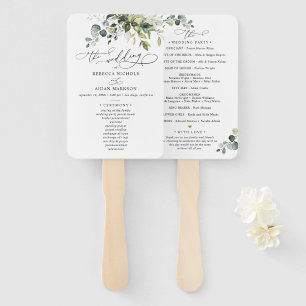 Éventail Boho Eucalyptus Programme de Cérémonie Mariage de 