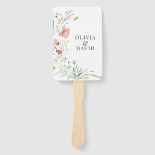 Éventail Boho Fleur sauvage Meadow Wedding Programme de mar