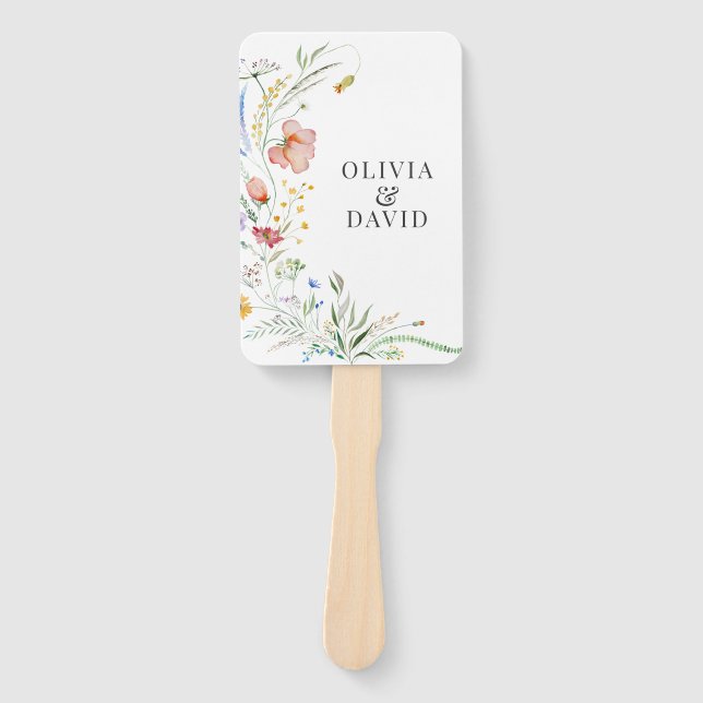 Éventail Boho Fleur sauvage Meadow Wedding Programme de mar (Devant)