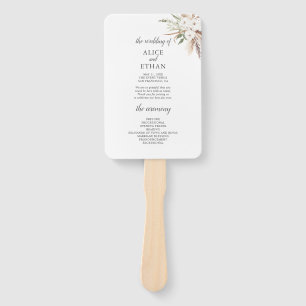 Éventail Boho Green Pampa Grass Wedding Programme