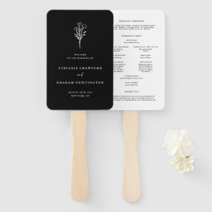 Éventail Boho Minimaliste Botanical Black Programme