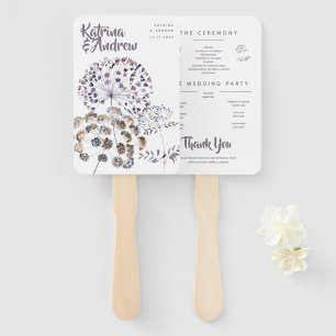 Éventail Boho Watercolor Wedding Programme de mariage Fans