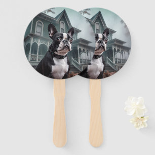 Éventail Boston Terrier Halloween effrayant