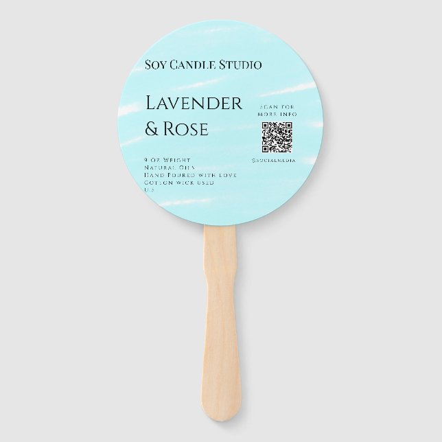 Éventail Bougie de soja rose Lavender entreprise ajouter q  (Devant)