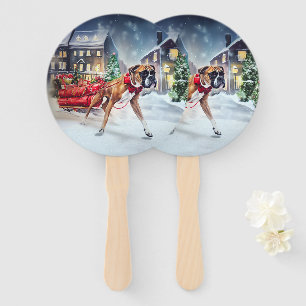 Éventail Boxeur Saison des Fêtes de Noël