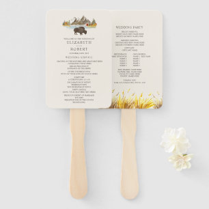 Éventail Buffalo Autumn Mountain Wedding Program