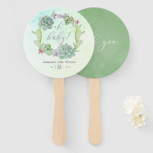 Éventail Cactus aquarelle Succulentes Baby Shower