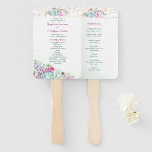 Éventail Cactus Succulent Chaîne Lumières Mariage Programme