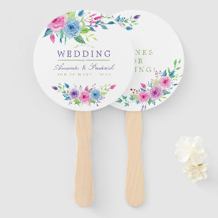 Éventail Cadeau de mariage floral aquarelle mélange ultra v