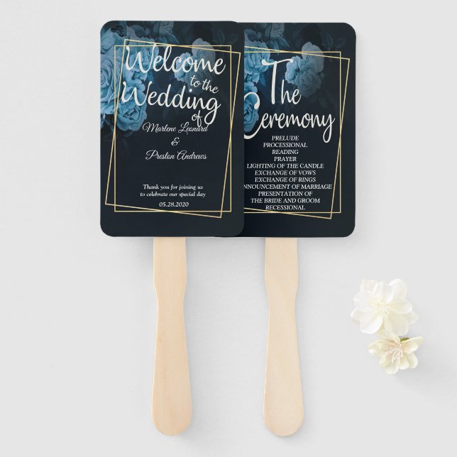 Éventail Cadre géométrique simple et chic (Devant et derrière)