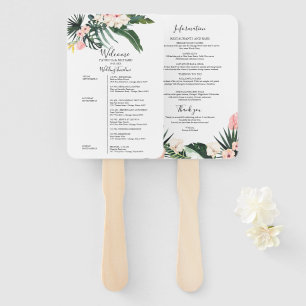 Éventail Calendrier de mariage de week-end floral tropical