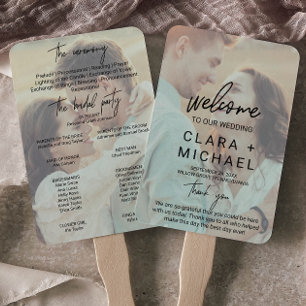 Éventail Calligraphie Whimsical Programme de Mariage de Pho