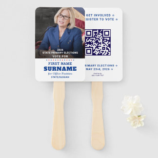 Éventail Campagne du Parti Démocrate QR personnalisé & Phot