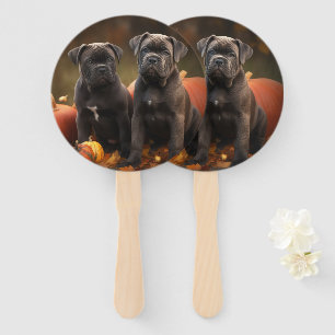 Éventail Cane Corso Chiot Automne Citrouille de plaisir
