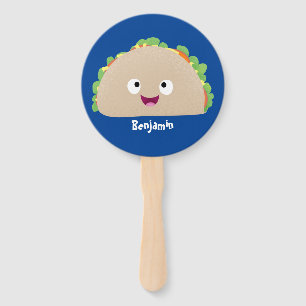 Éventail Caricature joli sourire taco dessin animé
