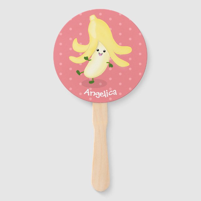 Éventail Caricature sur la banane de Cute kawaii (Devant)