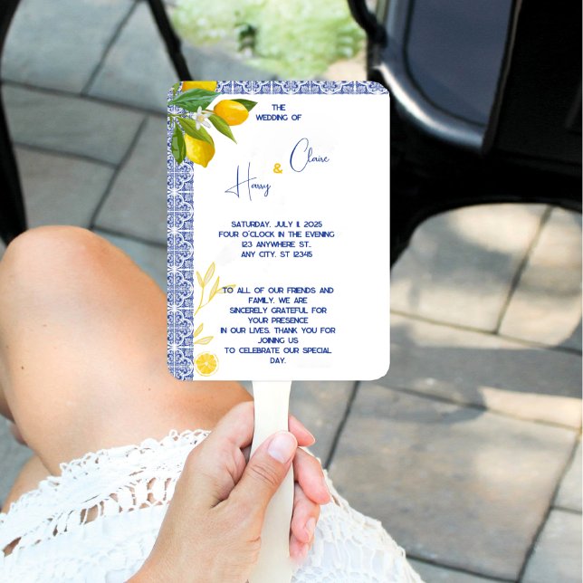 Éventail Carrelage marocain bleu personnalisable Ventilateu (Créateur téléchargé)