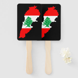 Éventail Carte du Liban avec drapeau