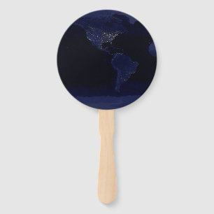 Éventail Carte du monde de la Terre Ville Lumières de nuit