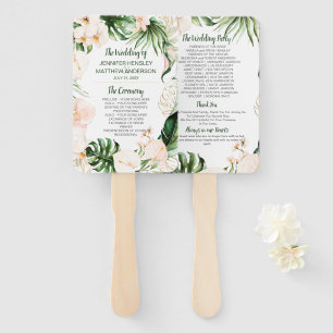 Éventail Cérémonie de Mariage de Pink Gold Tropical Blush