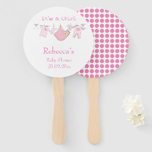 Éventail C'est un Baby shower Pois mignon et rose