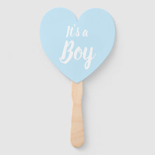 Éventail C'est un garçon, un baby shower bleu clair, rév