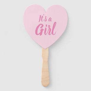 Éventail C'est une fille, un baby shower rose clair, révé