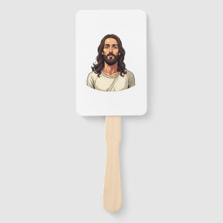 Éventail Chemise avec gravure vintage du portrait du Christ