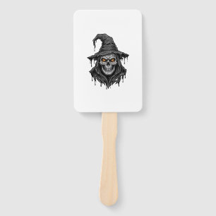 Éventail Chemise Halloween Chapeau De Sorcière Crâne Gravur