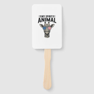 Éventail Chemise patriotique vintage girafe animal spiritue