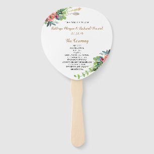 Éventail Chic Boho Country Floral Wedding Programme Fan à m